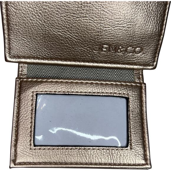 Jen & Co Sam Vegan Leather Wallet - Rose Gold Fold Out ID Card Slots Zip Close - Picture 3 of 9